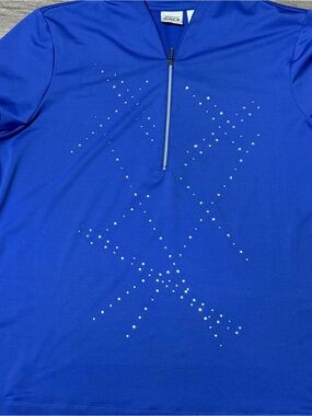 DailyGolf Women’s Royal Blue Zip-Front Performance Top